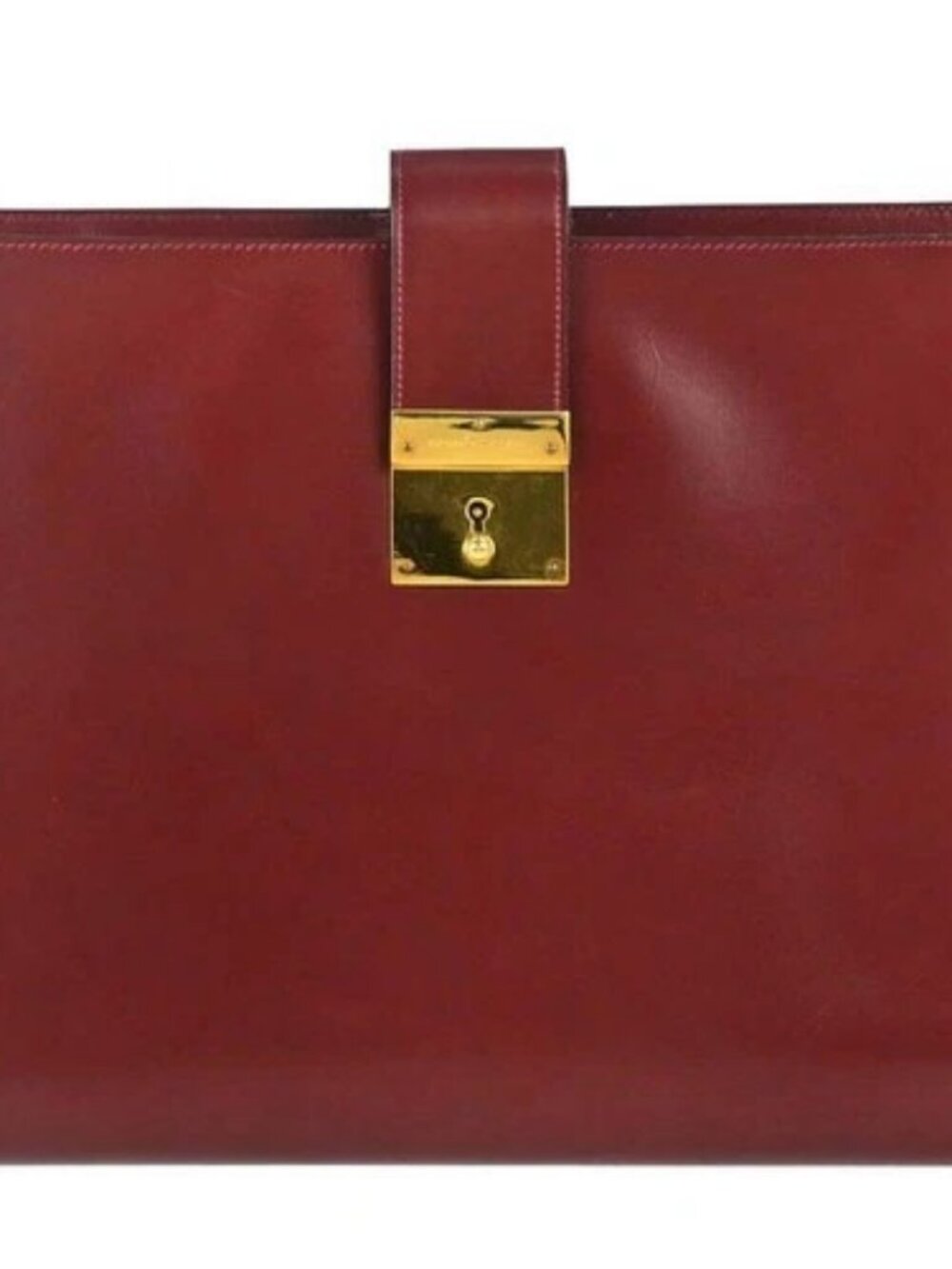 Hermes Rouge H Box Calf Document Portfolio Clutch Bag 197390